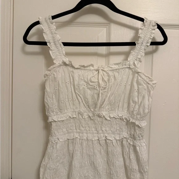 Doen White Eyelet Ruffle Midi Dress - Picture 2 of 5